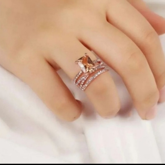 NEW 14k gold Morganite Diamond Engagement Ring 5 - Picture 3 of 5